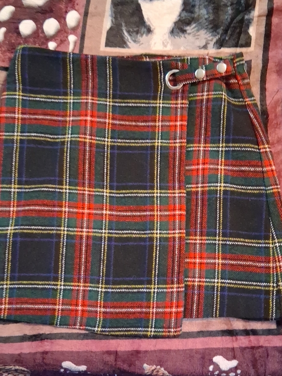 Alya Dresses & Skirts - Alya Red, Green & Navy Tartan Wrap Skirt